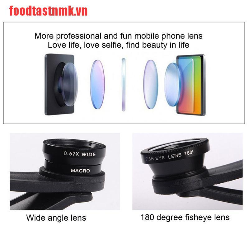 【foodtastnmk】Fish Eye Lenses Mobile Phone Camera Lens Kit Zoom Fisheye Wide An