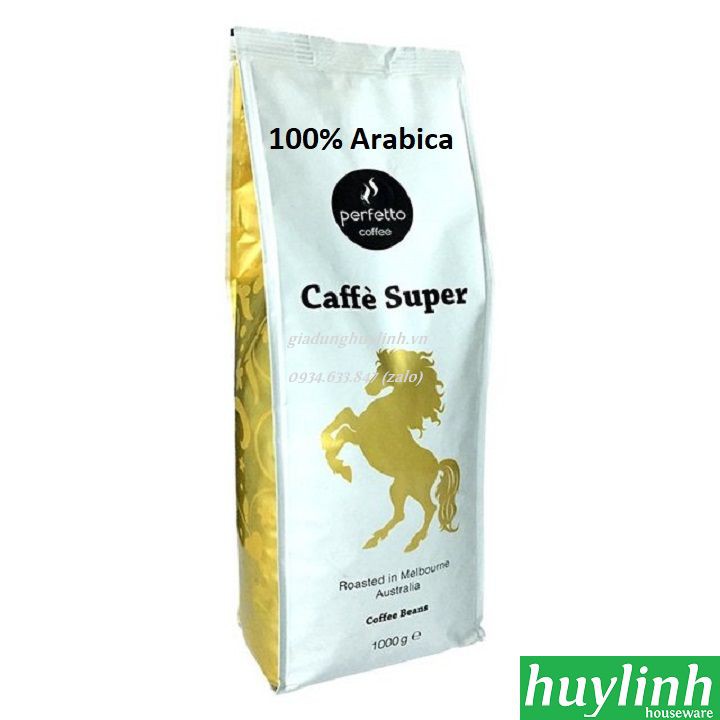 [Mã ELHAMS5 giảm 6% đơn 300K] Cà phê hạt Perfetto Caffe Super - 1 kg (100% Arabica) - Nhập khẩu Úc