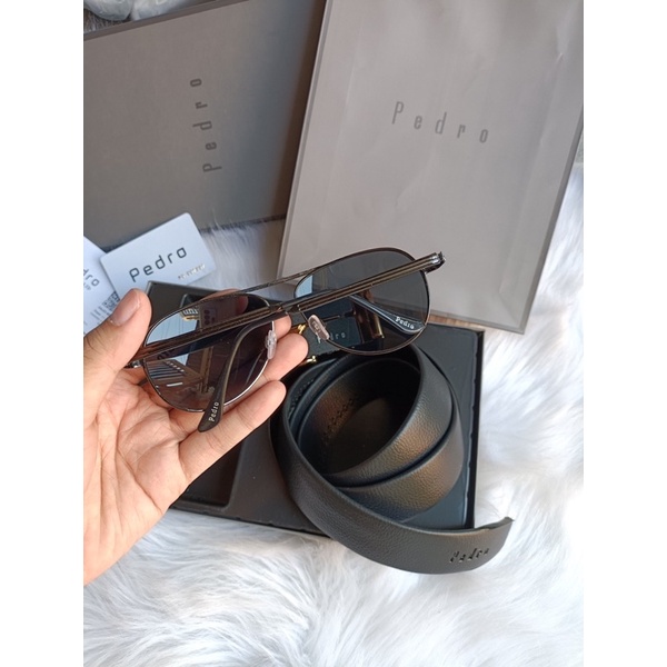 Set 2 món mắt kính nam và thắt lưng pedro Fullbox