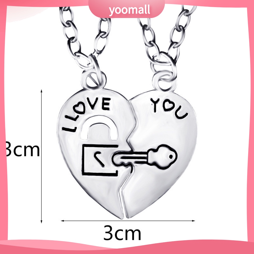Vòng cổ Mặt Ổ Khóa Trái Tim Và Chìa Khóa I Love You Dành Cho Cặp Đôi
