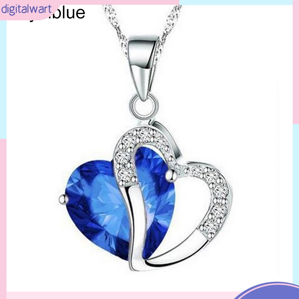 Dây Chuyền Mặt Trái Tim Đính Đá Thời Trang Cho Nữ