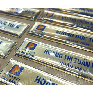Biển tên bằng đồng sang trọng, biển tên đẹp cho nhân viên nhà hàng, cán bộ công nhân viên