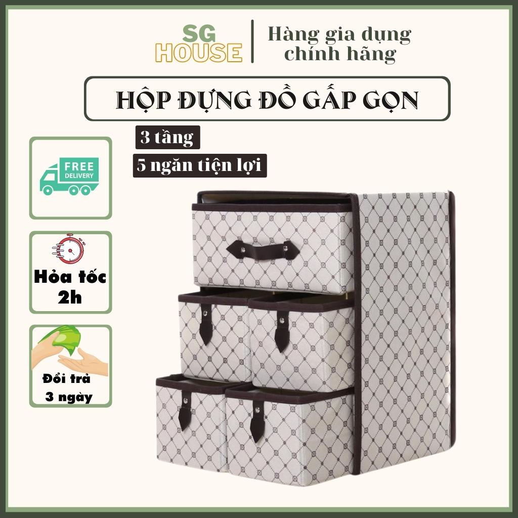 tủ vải mini đựng đồ lót - 3 tầng 5 ngăn tiện lợi cho không gian gọn gàng ngăn nắp