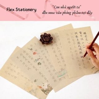 GIẤY LUYỆN VIẾT CHỮ HÁN THỂ KHẢI KHỔ A5 HỌA TIẾT CỔ TRANG, GIẤY CHUYÊN DỤNG LUYỆN THƯ PHÁP