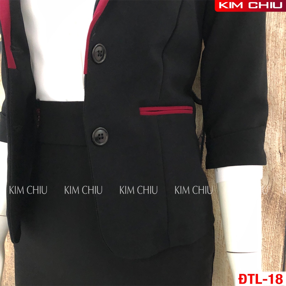 Áo Vest Nữ Công Sở Cao Cấp Kim Chiu Phối Viền, Vải Tuyết Mưa Tay Lỡ Form Đẹp Từng Đường Kim Mũi Chỉ VTL-18