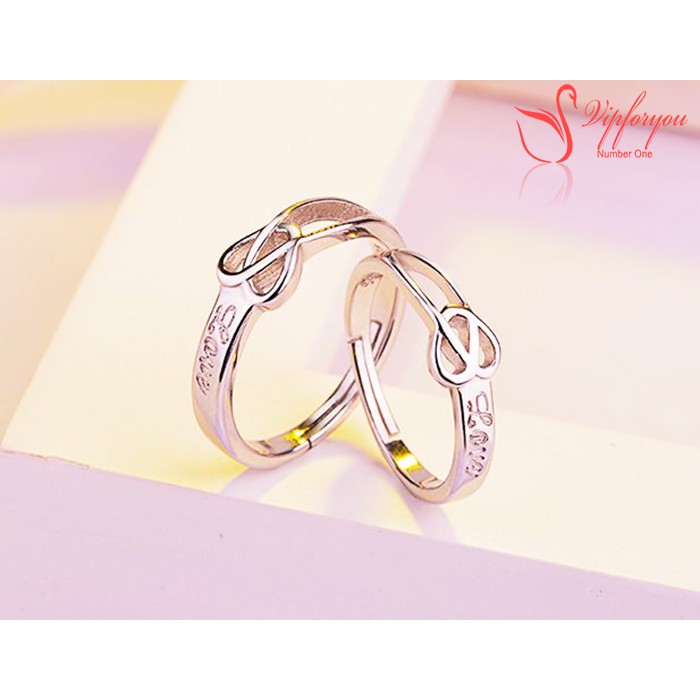 Nhẫn Cặp Đôi Thời Trang Bạc 925 Chữ Love Lãng Mạn Cho Tình Nhân - số lượng 02 chiếc - (tặng hộp đựng nhẫn cực xinh)