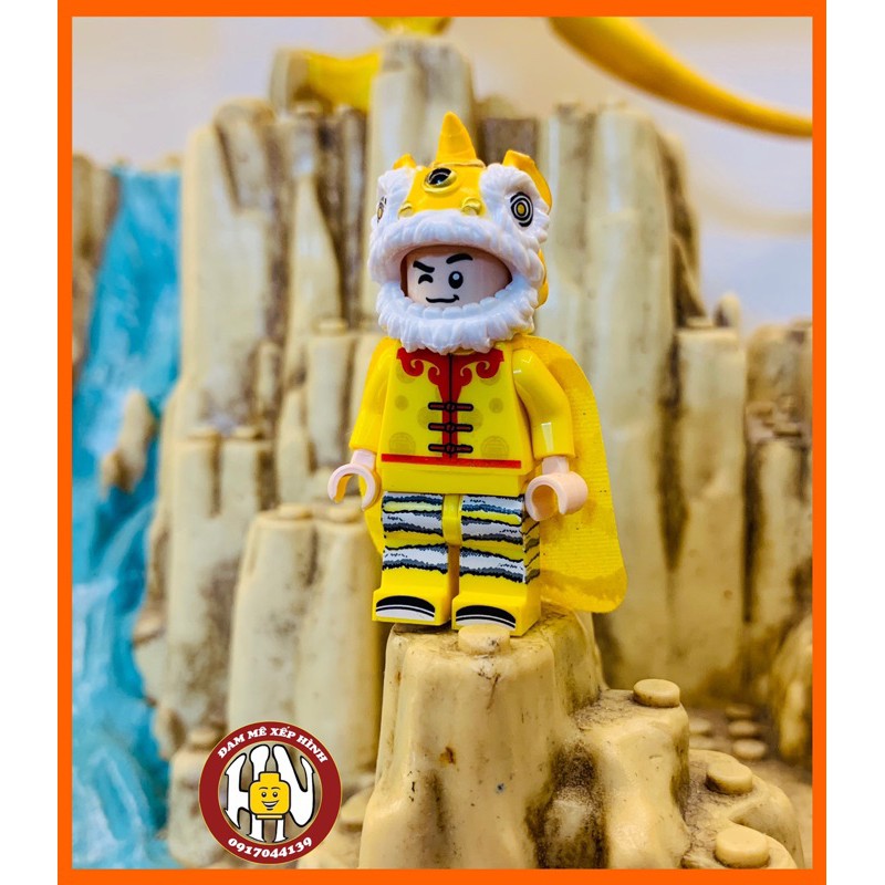 Minifigures - Cosplay - Múa Lân - Lân đỏ + Lân vàng - Hàng chất lượng cao - Ảnh thật - Non lego !