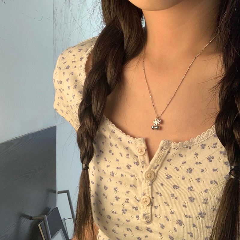 Vòng cổ mặt hình quả cherry phong cách hip hop cá tính