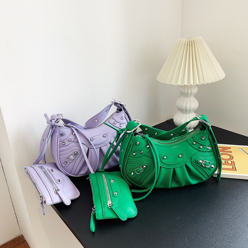 Túi Đeo Chéo Hai Mảnh Màu Trơn Phong Cách Thời Trang Mùa Hè 2022 Cho Nữ