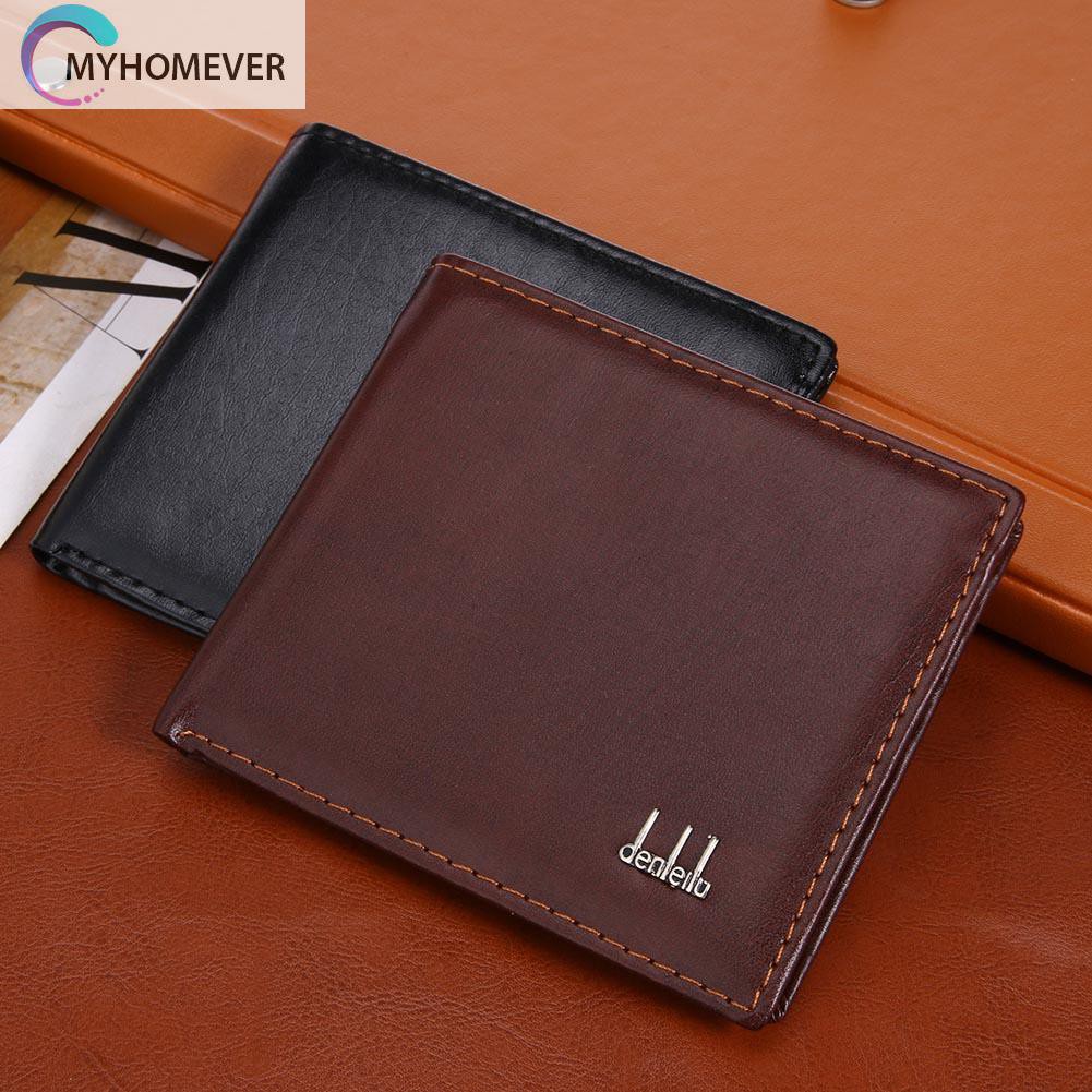 myhomever Fashion Men Short Wallets Thin Business PU Coin Purse Flap Money Bags