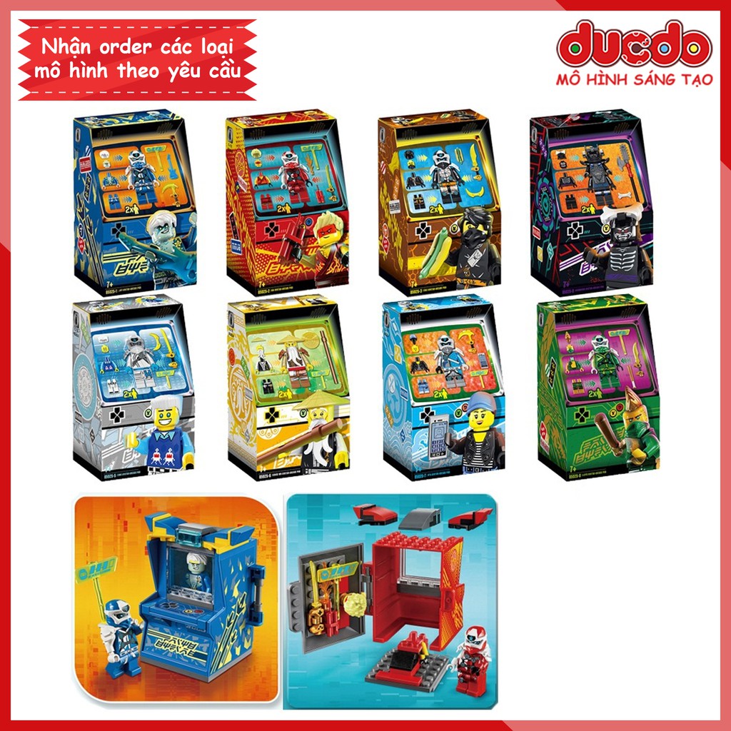 GM85025 Lắp ghép Ninjago Arcade Pod các nhân vật Jay Zane Kai LLoyd Nya Wu Garmadon - Đồ chơi Xếp hình Mô hình Ninja