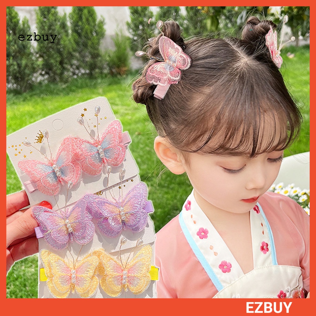 1 Cặp Kẹp Tóc Hình Bươm Bướm Đính Đá Lấp Lánh Thời Trang Tiệc Cưới