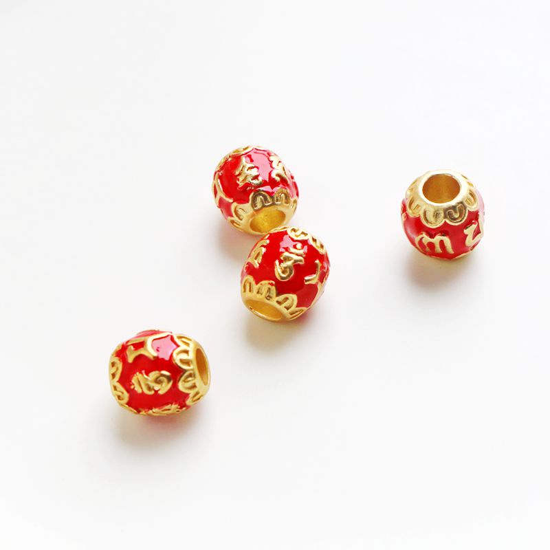 Hạt Xỏ Vòng Tay Bằng Đồng Mạ Vàng 18k Kiểu Dáng Retro 10mm