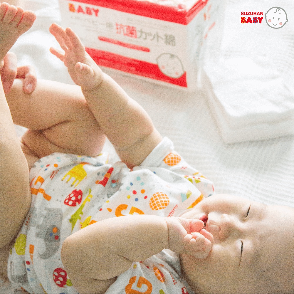 Bông thấm hút kháng khuẩn Suzuran Japan - 120 miếng/gói