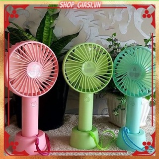 Quạt MINI Cầm Tay Tích Điện 3 Chế Độ Gió Pin+Cáp Sạc+Đế [HÓT]