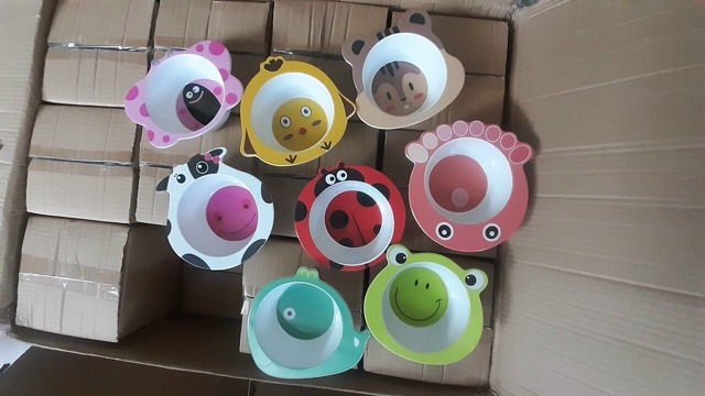 Bát ăn dặm sợi tre hình thú an toàn cho bé phong cách châu âu