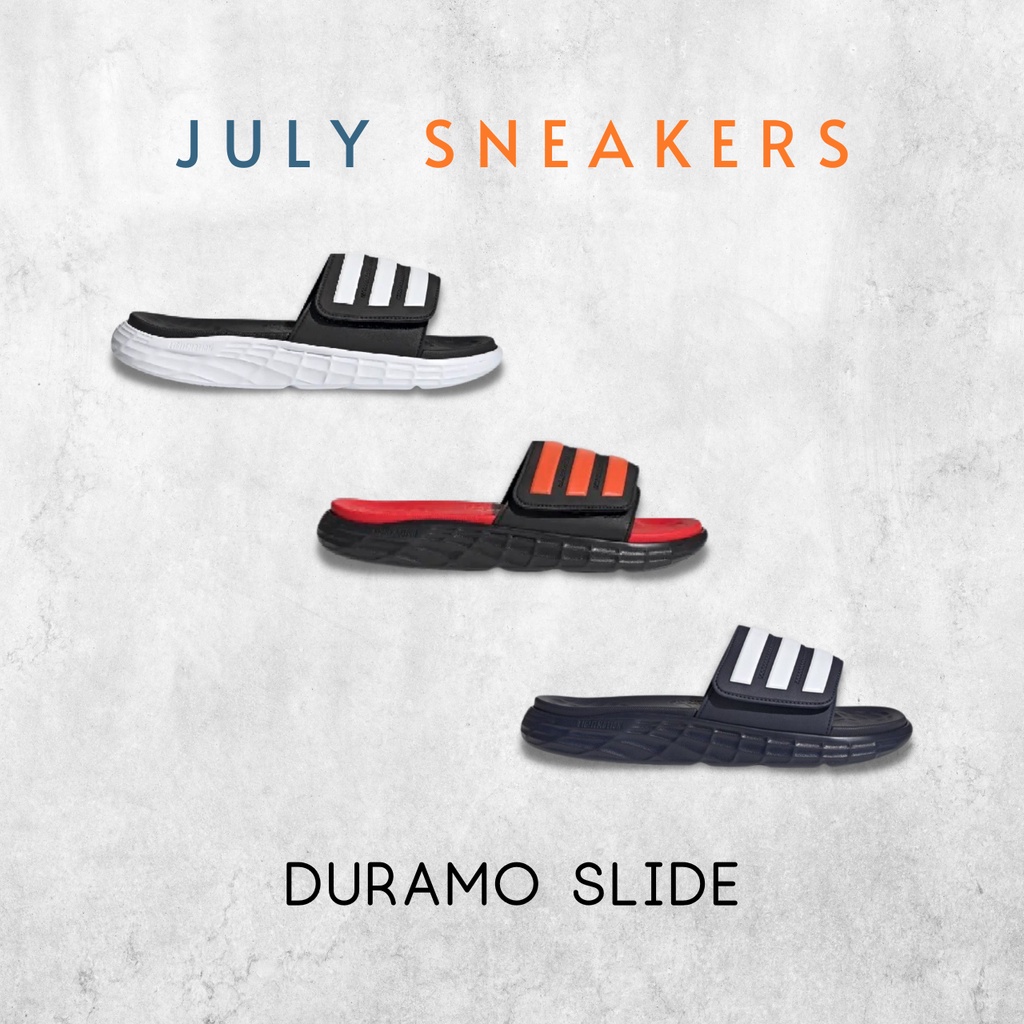 Dép hiệu Adidas Duramo White/Navy/Red