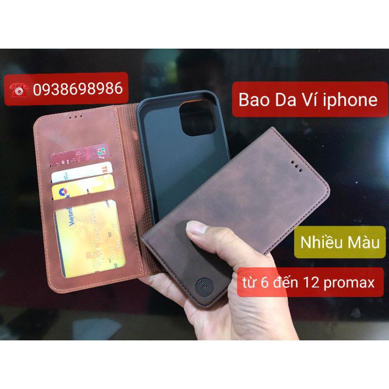 bao da ví HDK iphone 6 plus đến 12 pro max dạng ví thuận tiện
