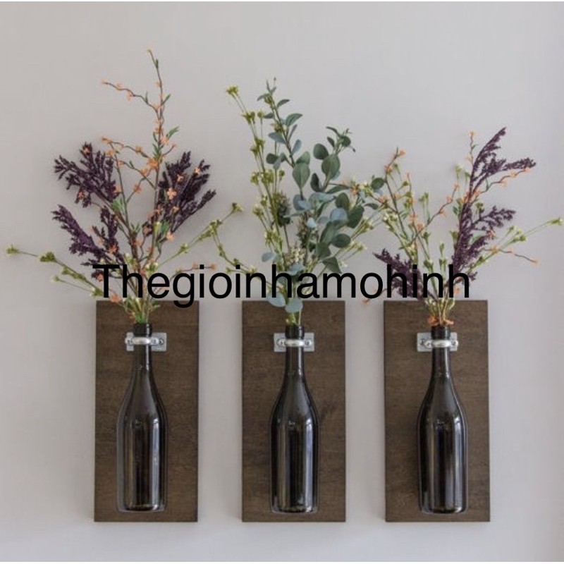 Chai thuỷ tinh decor không gian sống, tái chế, decor, bình cắm hoa, chai lọ, trang trí quán cà phê, trang trí nhà hàng