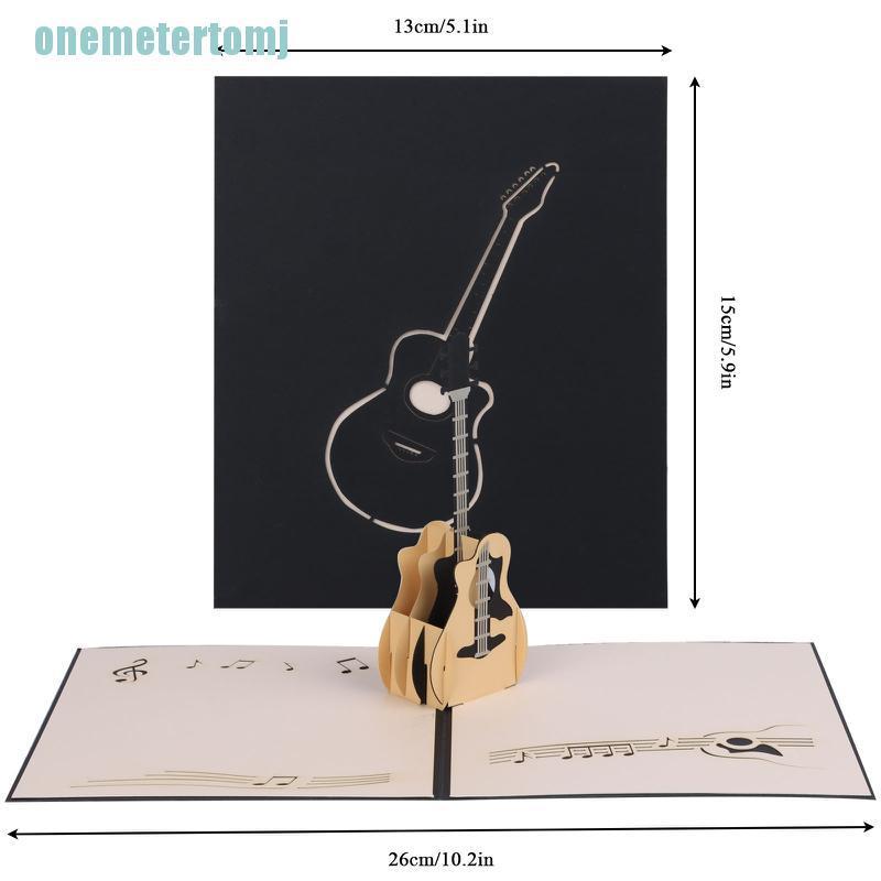 【ter】Pop up Greeting Cards, 3D Guitar Pop Up Card, Creative Birthday Card, Handmade G