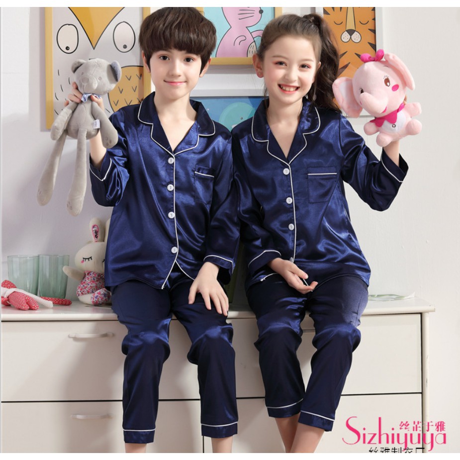 Bộ Đồ Ngủ Pijama Dài Tay 2 Món In Họa Tiết Hoạt Hình Cho Bé