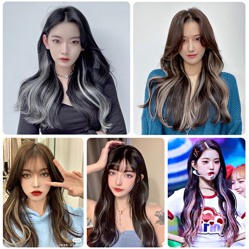 Bộ Tóc Giả Dài 50cm Uốn Xoăn Cho Nữ