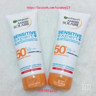 Kem chống nắng body Garnier Solaire Sensitive Expert SPF 50+ chịu nước