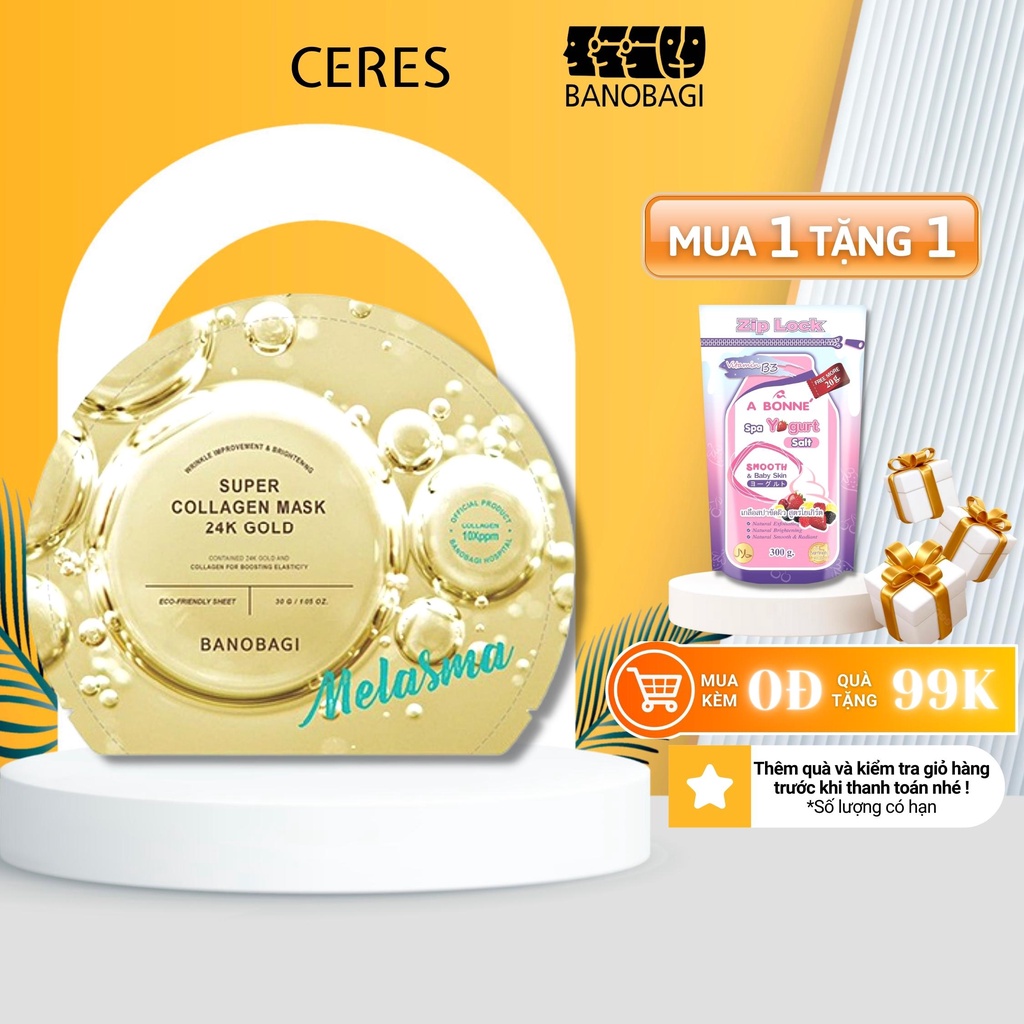 Mặt Nạ Giấy Banobagi Super Collagen Mask 24k Gold 30ml