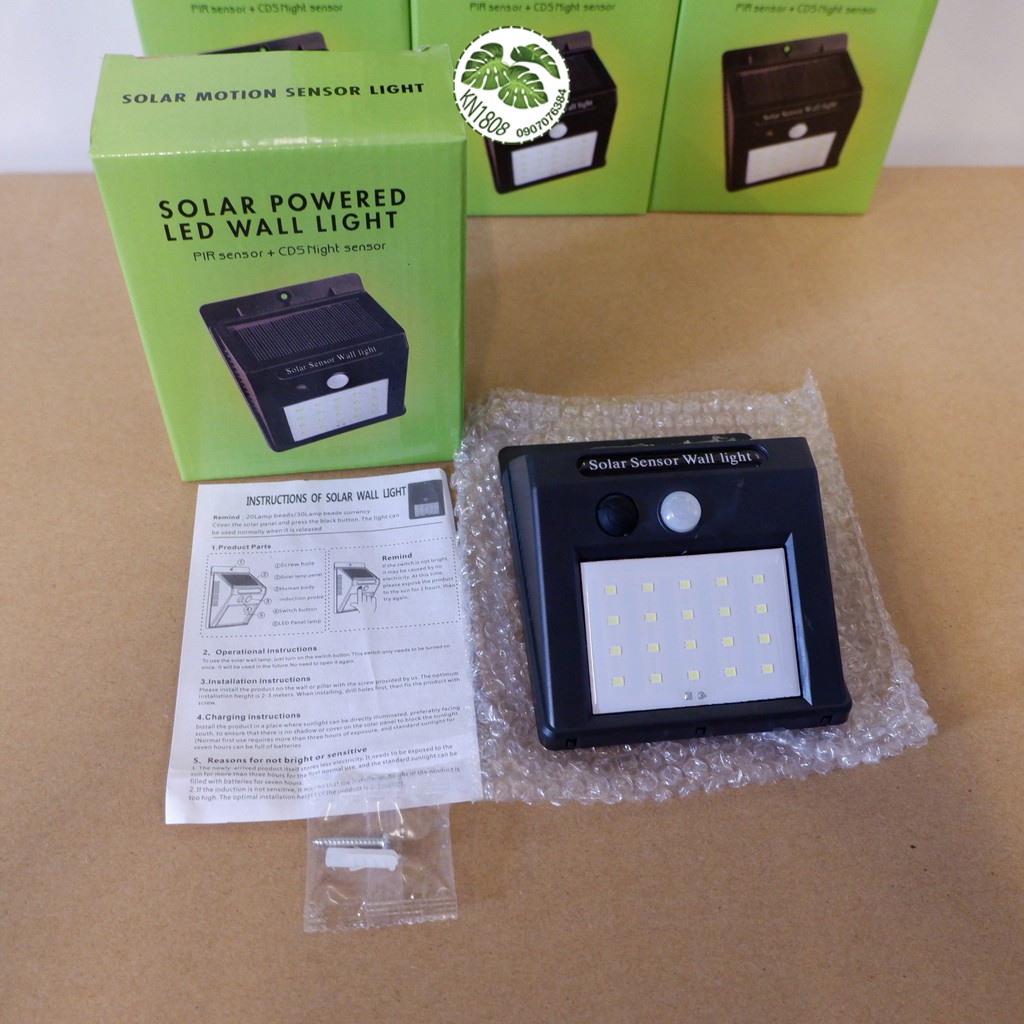 Đèn led 🌸FREE SHIP🌸 đèn led năng lượng mặt trời ( chống nước ) lắp đặt ngoài trời có cảm biến chuyển động KN118