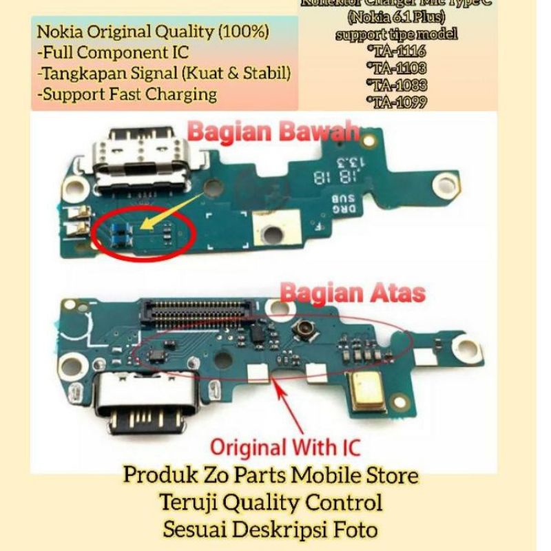 Cụm chân sạc Nokia X6 / 6.1 plus chính hãng original