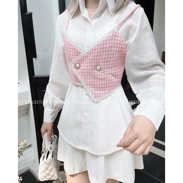 Set ghile kẻ cv xếp (3 món)