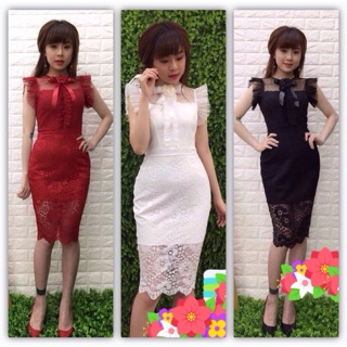 Đầm ren body phối lưới