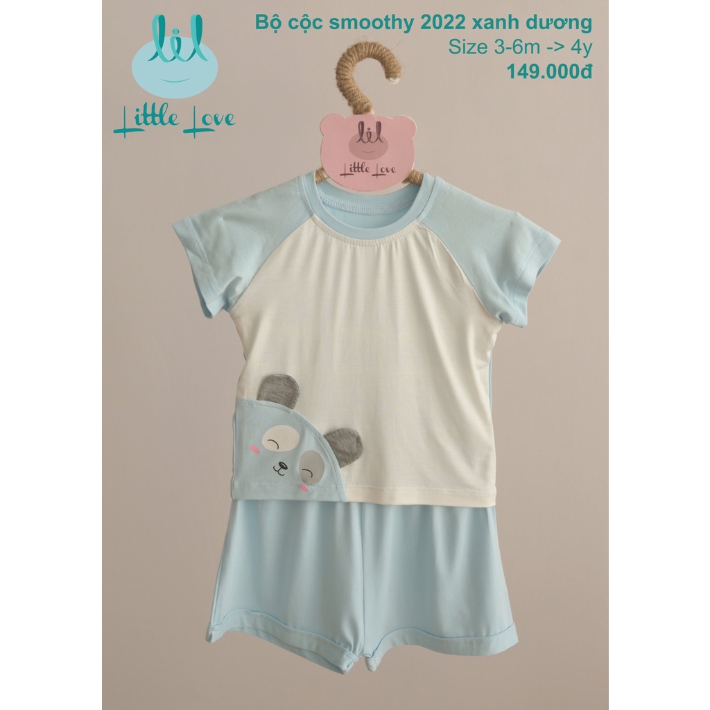 [CHÍNH HÃNG] Bộ quần áo cộc tay raglan smoothy họa tiết trẻ em Little Love