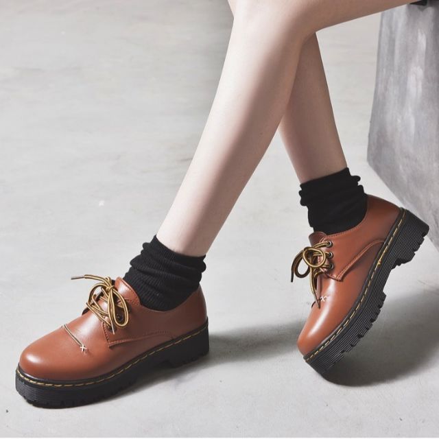Giày Oxford Ulzzang Nữ Da Xịn Đế Khâu viền Cực CUTE | BigBuy360 - bigbuy360.vn