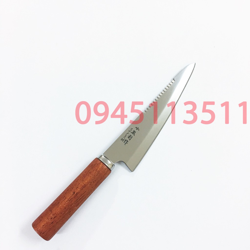 Dao thái Sasimi GG315 Xuất xứ Hàn Quốc cán gỗ, lưỡi thép không gỉ 17.5cm