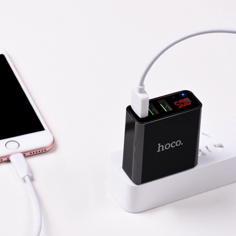 Củ Sạc Nhanh Hoco C15 3 USB - Màn Hình LCD Giá Rẻ - BH 1 Năm Lỗi 1 Đổi 1