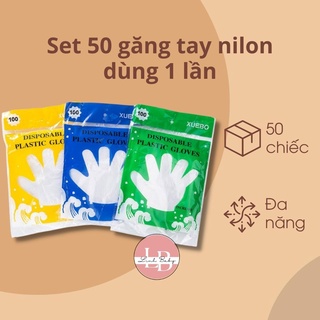 Set 50 găng tay nilon dùng 1 lần đa năng