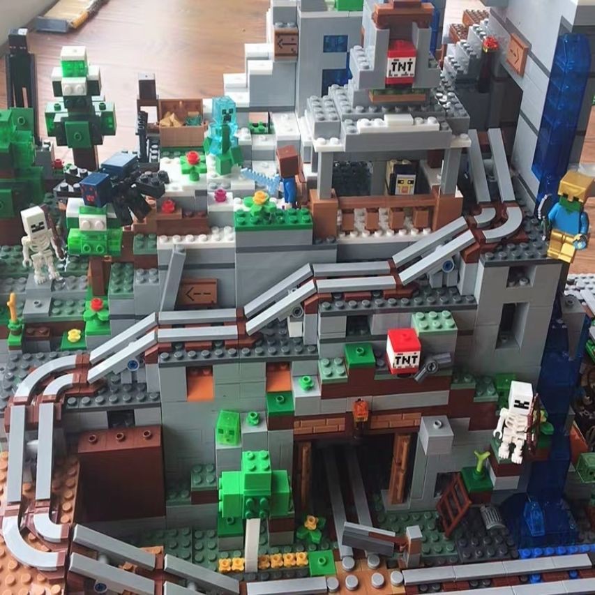 LEGO Minecraft Khối xây dựng Viện quy mô lớn Hang động cậu bé có độ khó cao Mỏ đồ chơi hình lắp ráp