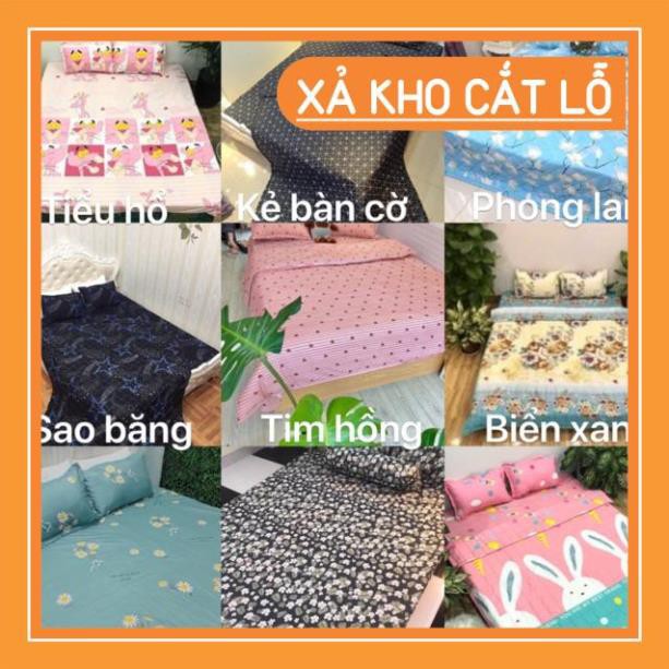 Free Ship50k Bộ 1 Ga chun và 2 vỏ gối Cotton poly, chat chọn mẫu.