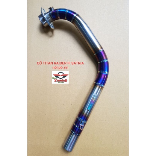 Cổ pô Raider Fi Satria cổ TITAN gắn pô zin.