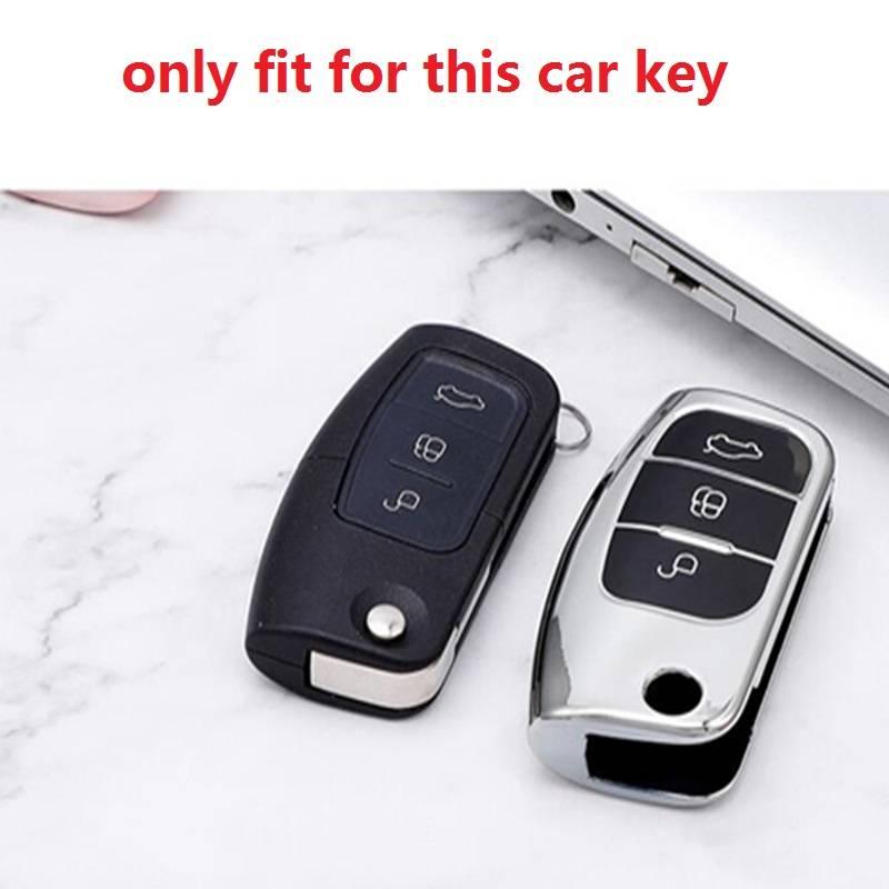 Vỏ Tpu Mềm Bọc Chìa Khóa Xe Hơi Ford Fiesta Focus 2 Ecosport Kuga Escape Falcon B-Max C-Max Eco Sport Galaxy 3 Nút Bấm