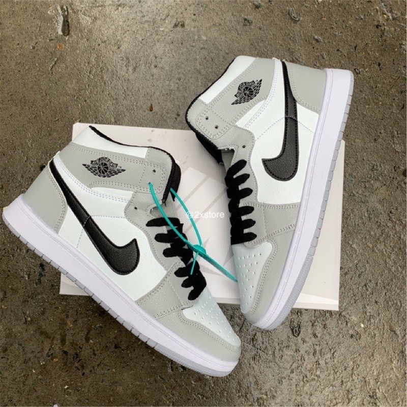 [Mã FAGREEN245 giảm 10% tối đa 30k đơn từ 99k] Giầy thể thao JD 1 xám cao cổ hàng đẹp fullbox