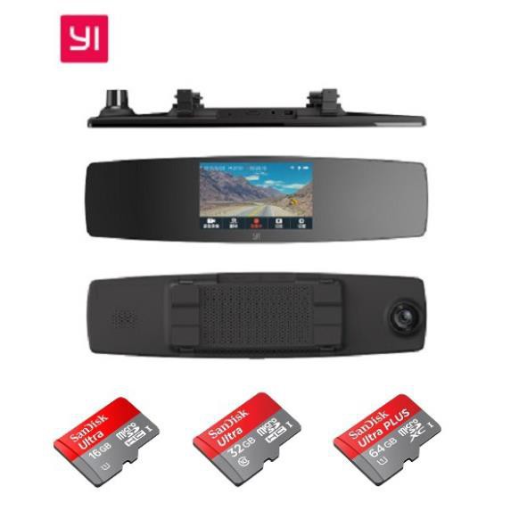 Camera hành trình trước sau kiêm cam lùi Xiaomi Yi Mirror BẢN NỘI ĐỊA BẢO HÀNH 1 NĂM kèm thẻ nhớ class 10 tốc độc cao