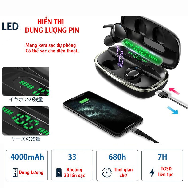 ♕[Hàng Chính Hãng 880Pro]Tai Nghe Bluetooth 5.1 Công Nghệ Mới Nhất Nhật Bản 2021, Kết Nối Tức Thì Dung Lượng Đốc 4000mAh