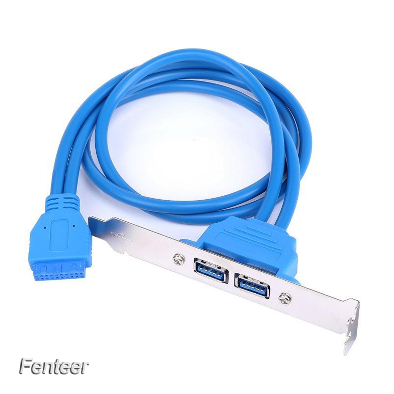 [FENTEER] 2 Ports USB 3.0 Back Panel Mount to 20pin Header Cable with PCI Bracket 50cm