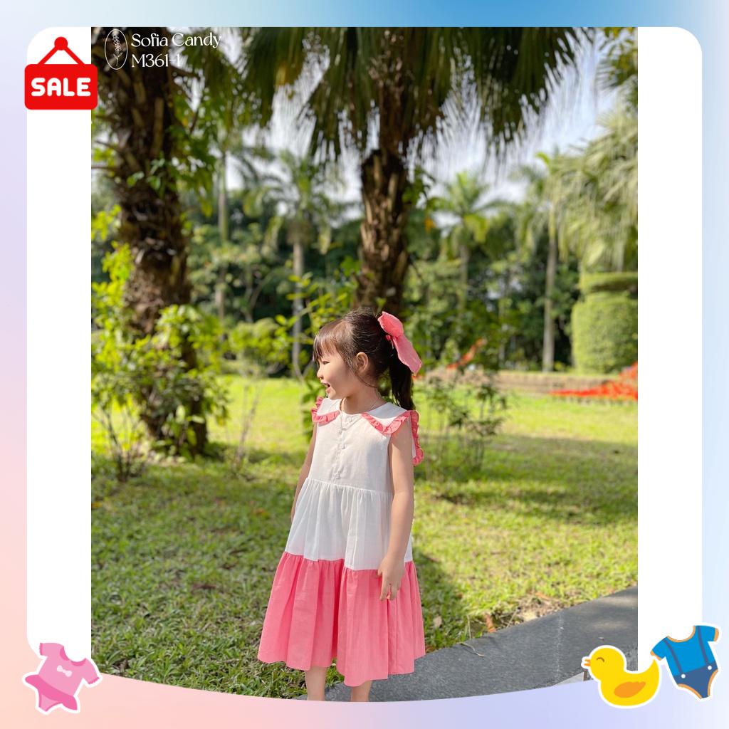 Váy hè 2 tầng Sofia cho bé gái size 1-10T (10-40kg) 2 màu cam, hồng xinh xắn