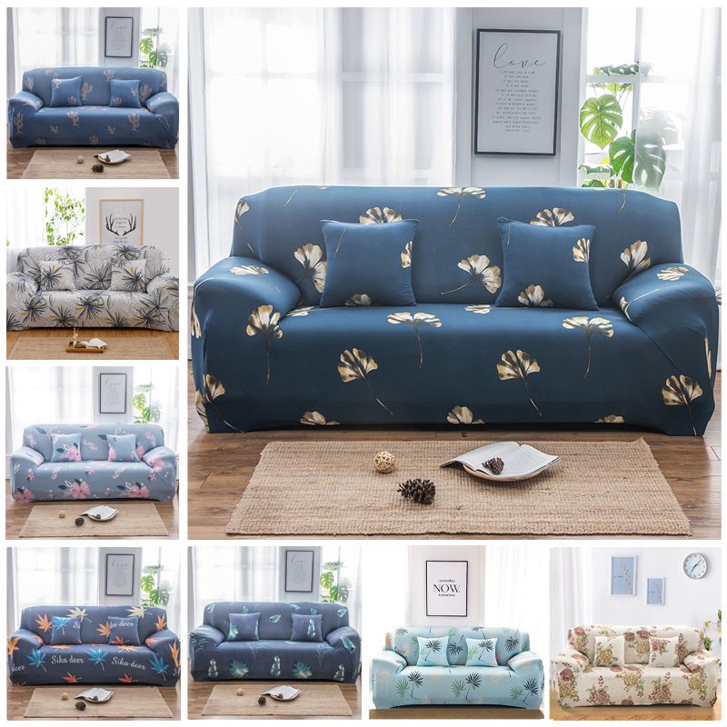 Vỏ Bọc Ghế Sô Pha 1 / 2 / 3 / 4 Chỗ Ngồi Chống Trượt Co Giãn In Hoa Dễ Thương