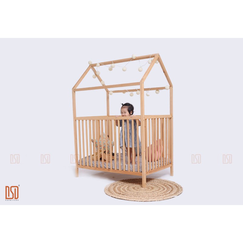 Cũi cho bé 🛑FREESHIP🛑 Cũi gỗ trẻ em thông minh điều chỉnh độ cao [ Nguyên liệu 100% gỗ tự nhiên cao cấp nhập khẩu ] | BigBuy360 - bigbuy360.vn