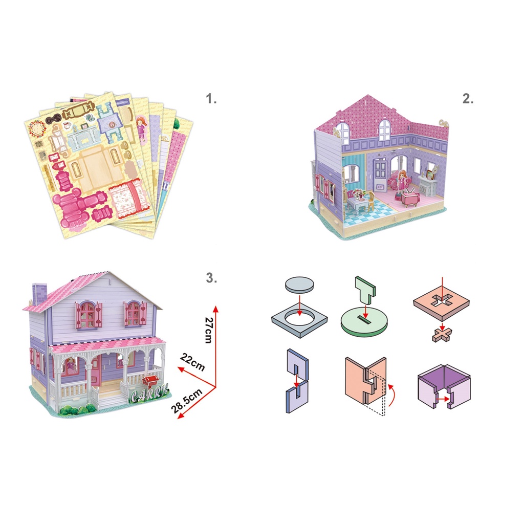 Mô hình giấy 3D CubicFun - Nhà Búp Bê Carries' Home P679h
