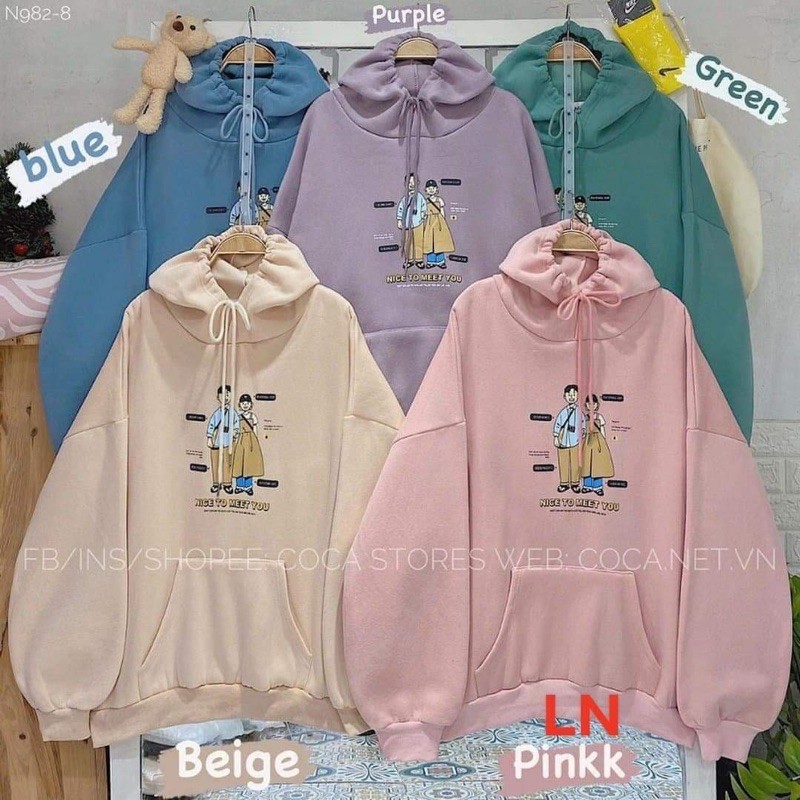 Áo hoodie đôi bạn meet you LN11